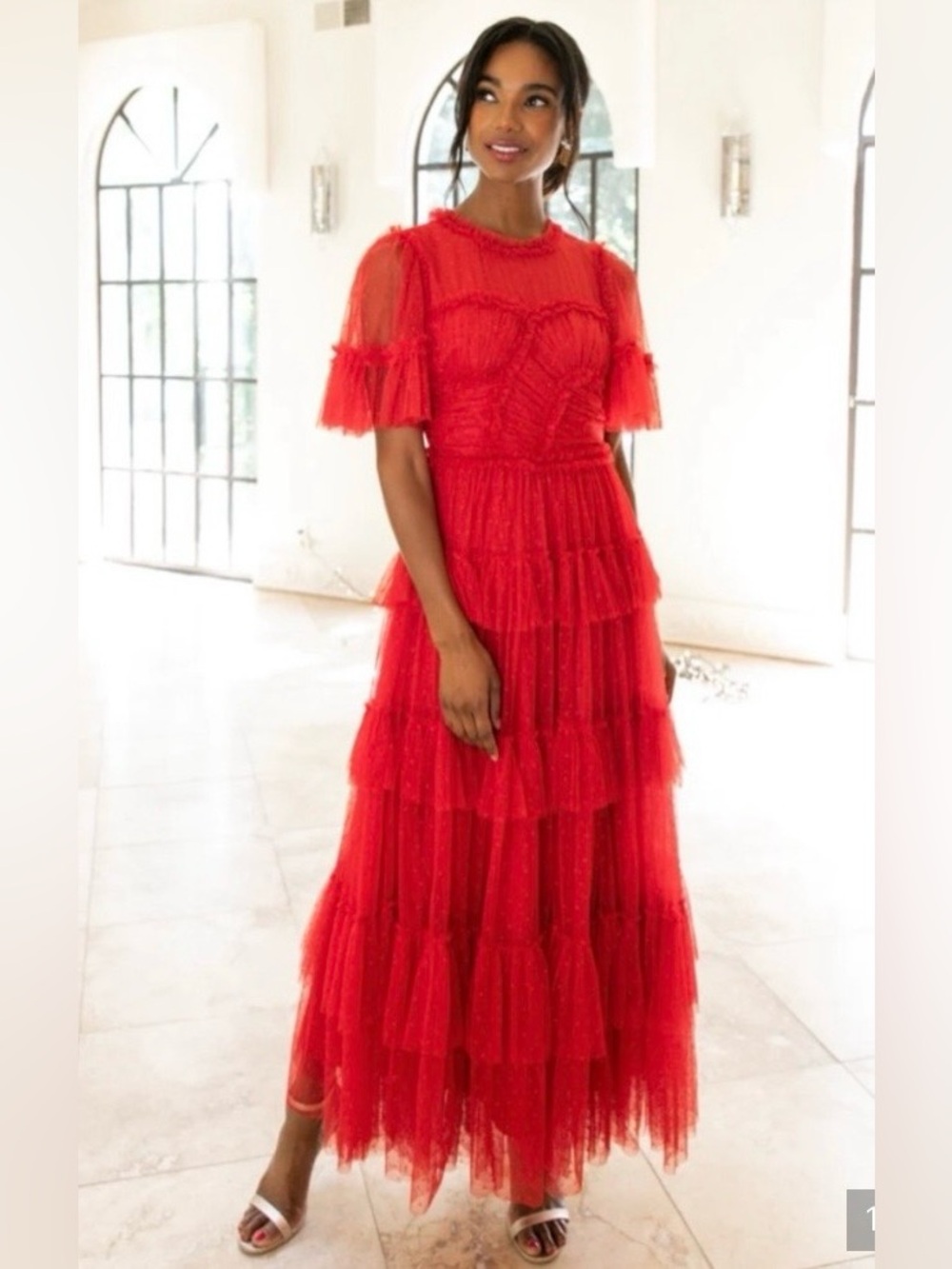 Ivy City Co Red whimsical dress